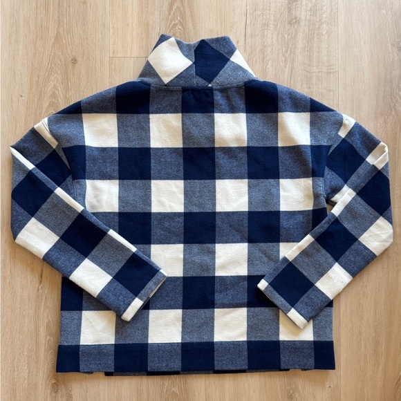 Vineyard Vines Blue and White Checkered Mock Neck Sweater Size Small - Picture 5 of 5